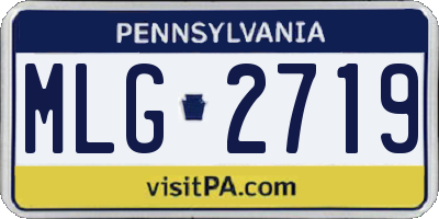 PA license plate MLG2719