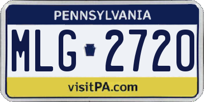 PA license plate MLG2720