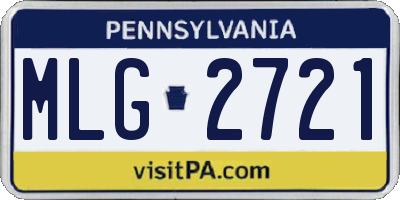 PA license plate MLG2721