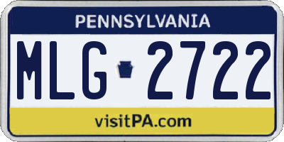 PA license plate MLG2722