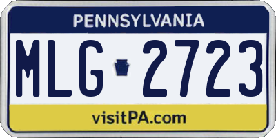 PA license plate MLG2723