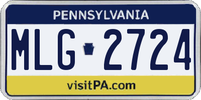 PA license plate MLG2724