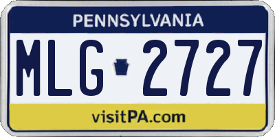 PA license plate MLG2727