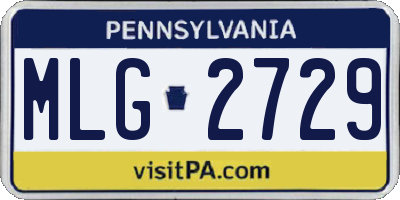 PA license plate MLG2729