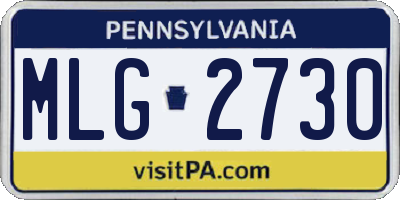PA license plate MLG2730