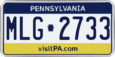 PA license plate MLG2733