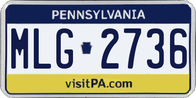 PA license plate MLG2736