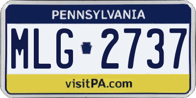 PA license plate MLG2737