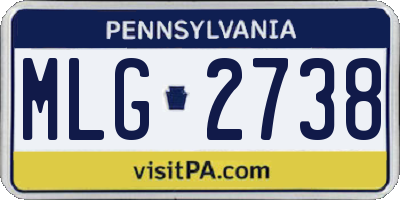 PA license plate MLG2738