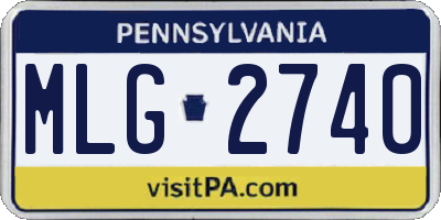 PA license plate MLG2740