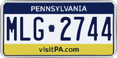 PA license plate MLG2744