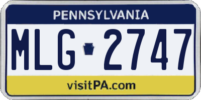 PA license plate MLG2747