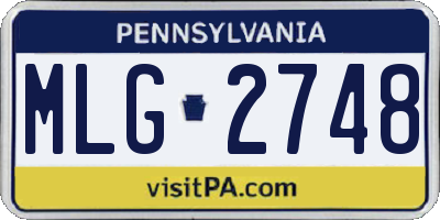 PA license plate MLG2748