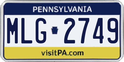 PA license plate MLG2749