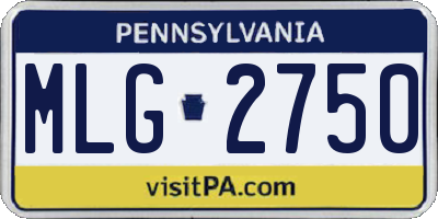 PA license plate MLG2750