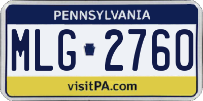 PA license plate MLG2760