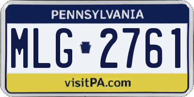 PA license plate MLG2761
