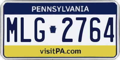 PA license plate MLG2764