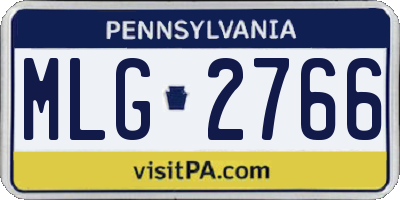PA license plate MLG2766