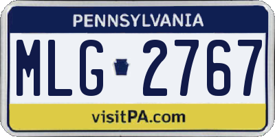 PA license plate MLG2767