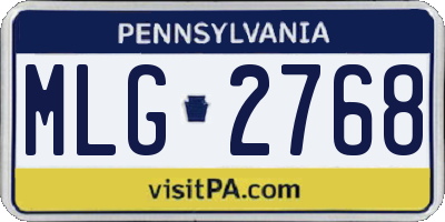 PA license plate MLG2768