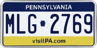 PA license plate MLG2769