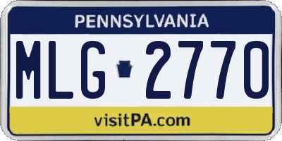 PA license plate MLG2770
