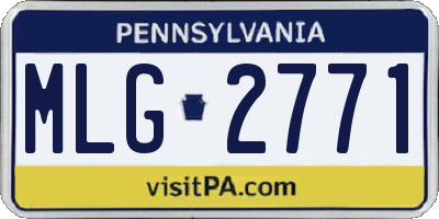 PA license plate MLG2771