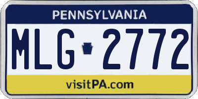 PA license plate MLG2772