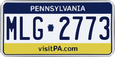 PA license plate MLG2773