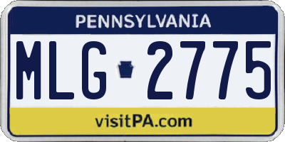 PA license plate MLG2775