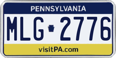 PA license plate MLG2776