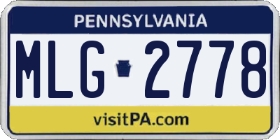 PA license plate MLG2778