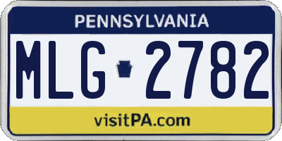 PA license plate MLG2782
