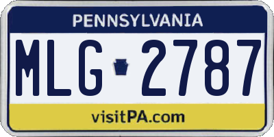 PA license plate MLG2787