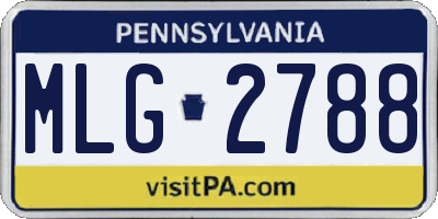 PA license plate MLG2788