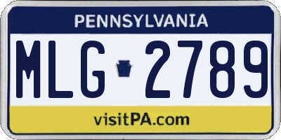 PA license plate MLG2789