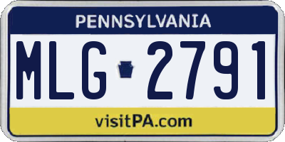 PA license plate MLG2791