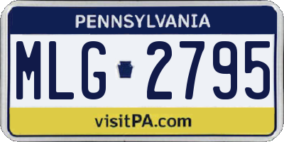PA license plate MLG2795