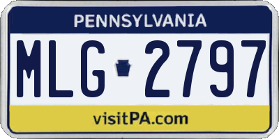 PA license plate MLG2797
