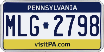 PA license plate MLG2798