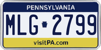 PA license plate MLG2799