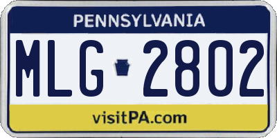 PA license plate MLG2802