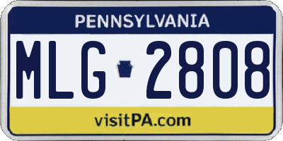 PA license plate MLG2808
