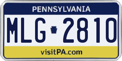 PA license plate MLG2810