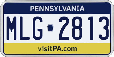 PA license plate MLG2813