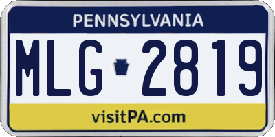 PA license plate MLG2819