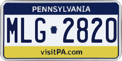 PA license plate MLG2820