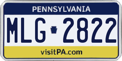 PA license plate MLG2822