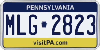 PA license plate MLG2823